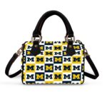 Michigan - Wolverines Classic Barrel-Shaped PU Leather Handbag