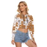 Texas at Austin - Longhorns Women's Crop Top Hoodie|Velvet - Image 2