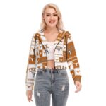 Texas at Austin - Longhorns Women's Crop Top Hoodie With Zipper Closure