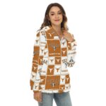 Texas at Austin - Longhorns Women's Borg Fleece Hoodie With Half Zip - Image 2