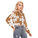 Texas at Austin - Longhorns Women's Crop Top Hoodie With Zipper Closure - Image 3