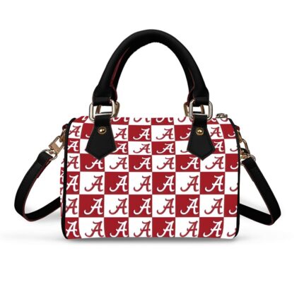 Alabama Crimson Tide Classic Barrel-Shaped PU Leather Handbag
